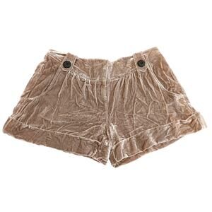 To The Max Crushed Velvet Shorts Mid Rise Cuffed Silk Blend Pink Womens Size 10